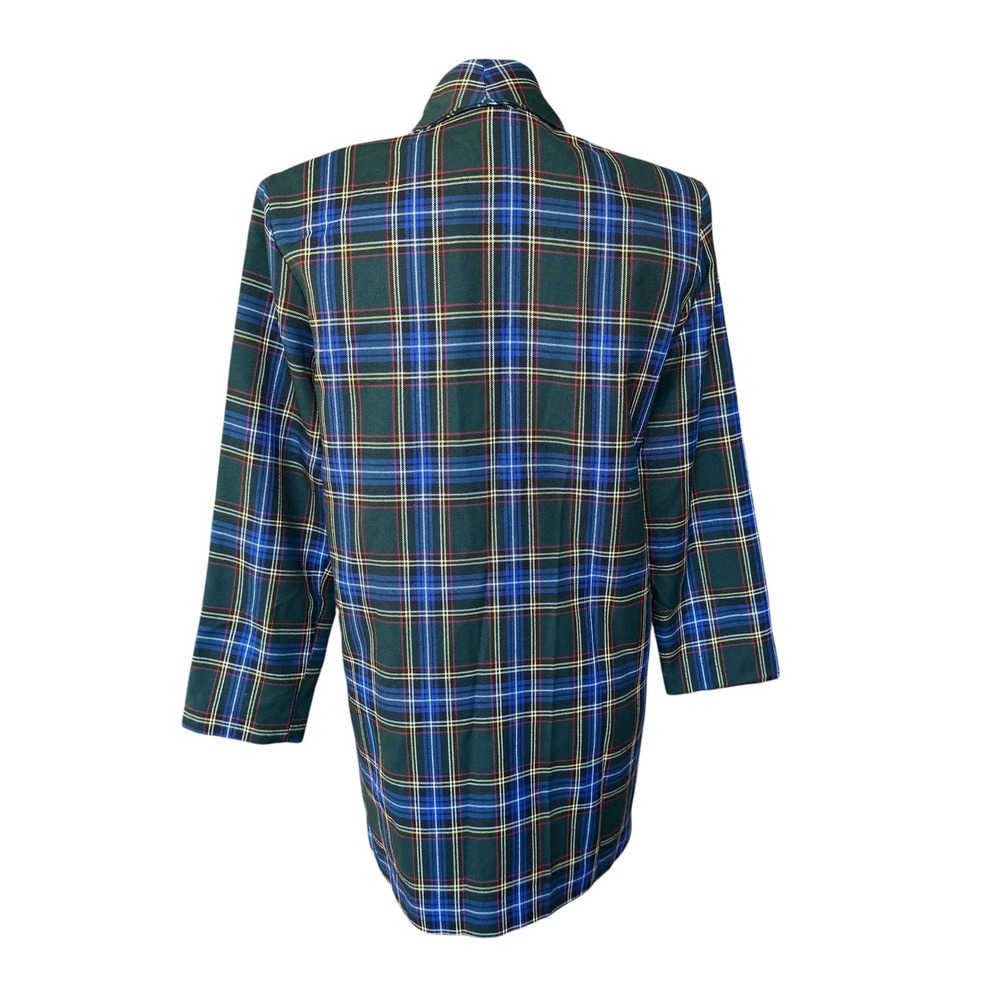 Salvatore Ferragamo Green Tartan Plaid Blazer Made in Italy Purple Lining Womens - Picture 2 of 10